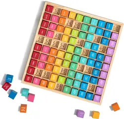 Robotime Robud Wooden Multiplication Math Table Board Montessori Math Manipulatives Learning Toys 100 Wooden Counting for 3+