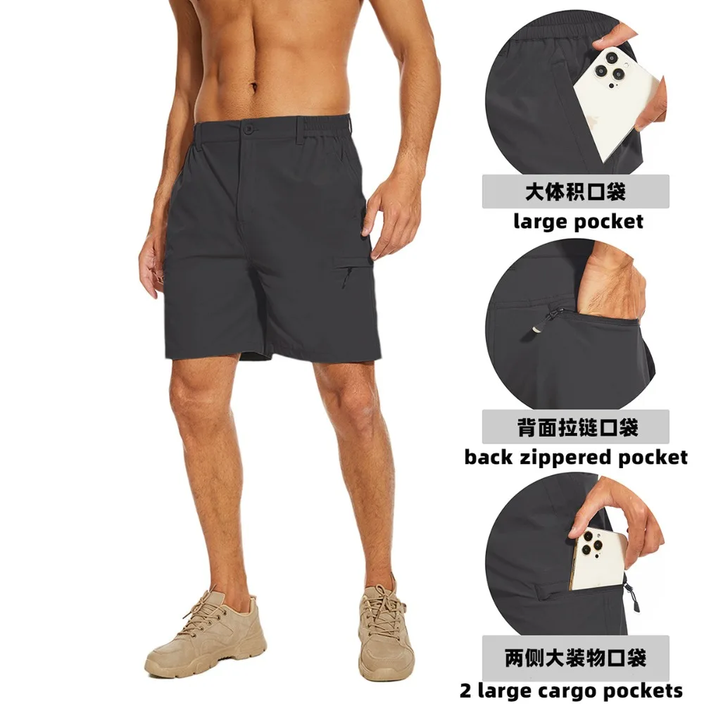 Summer New Shorts Men Quick Dry Casual Shorts Summer Ice Silk Cooling Business Zipper Fly Formal Shorts Men Work Wear Office