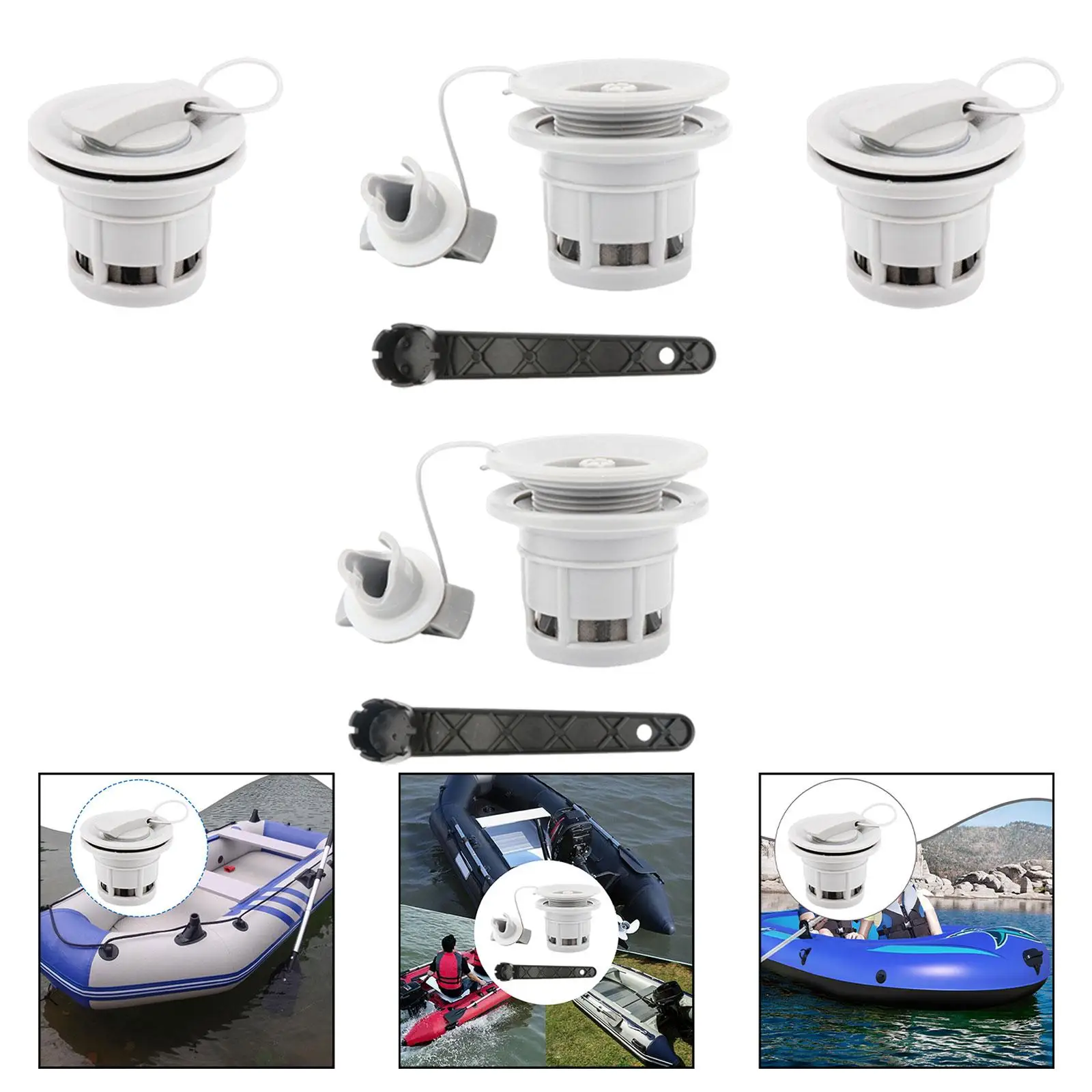 Inflatable Boat Valve Replacement for Kayak Raft Accessory with Filter Mesh