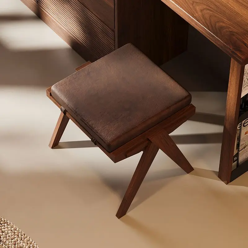 North American Black Walnut Dressing Stool Home Bedroom Makeup Stool Modern Simple