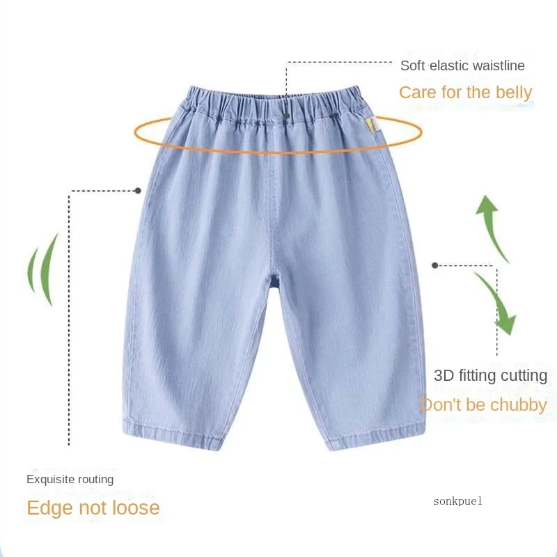 Baby Denim Pants 2024 New Fashion Children Casual Soft Blue Jeans Loose Trousers Boys Girls Kids Clothes