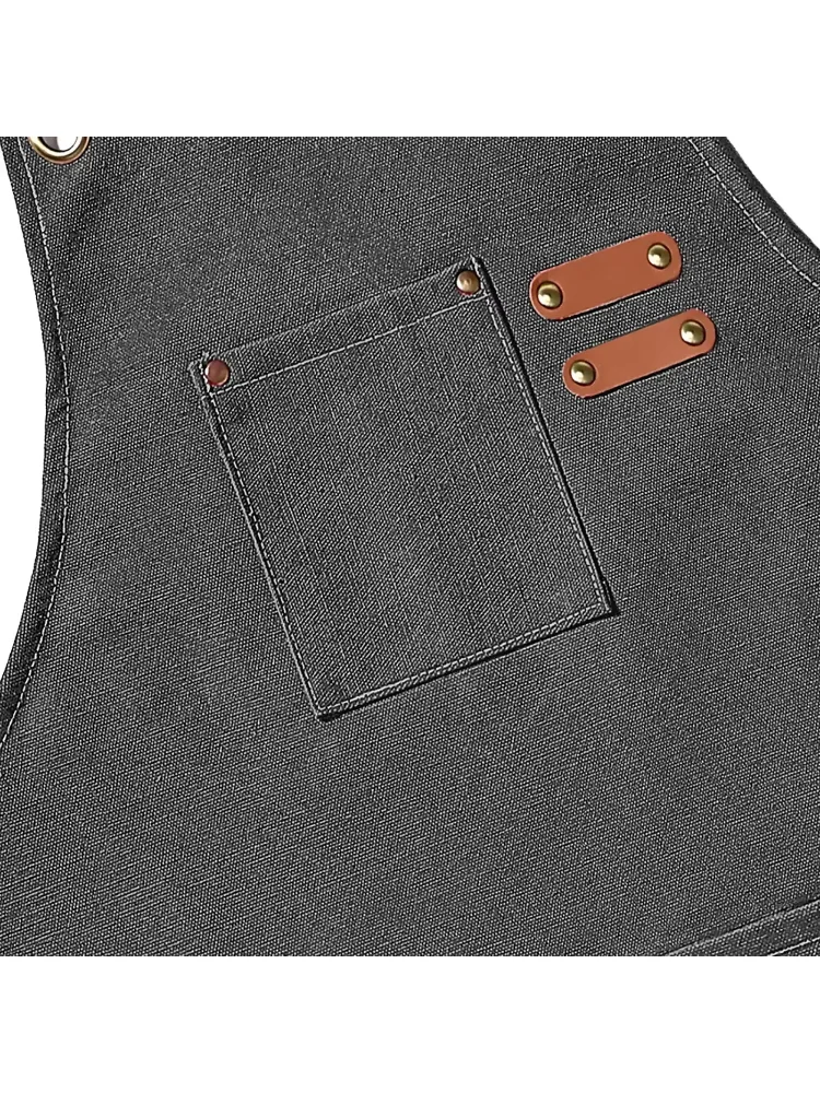 apron Fashion Canvas Kitchen Aprons For Woman Men Chef Work Apron For Restaurant Bar Shop Cafes Studios