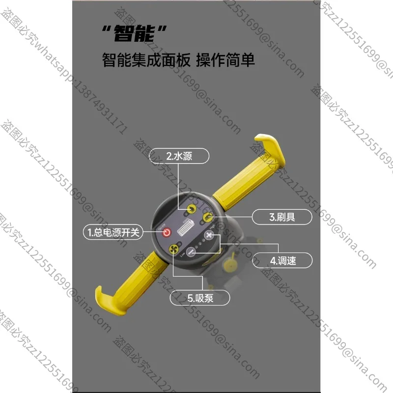 Suitable for Hand-push Washing Machine Commercial Double-axis Double Roller Brush Convenient Intelligent Mopping Machine Suction
