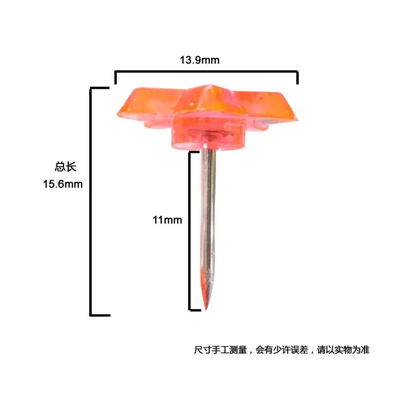 Tablero de corcho de plástico con forma de pentagrama, chinchetas de empuje de colores de seguridad, suministros de accesorios escolares y de oficina, 50/100 piezas