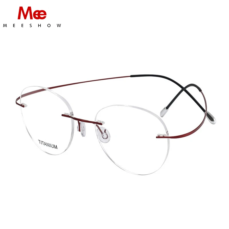 Titanium glasses frame Rimless women\'s vintage glasses round eyeglasses Men\'s optical prescription glasses korea spectacle frame