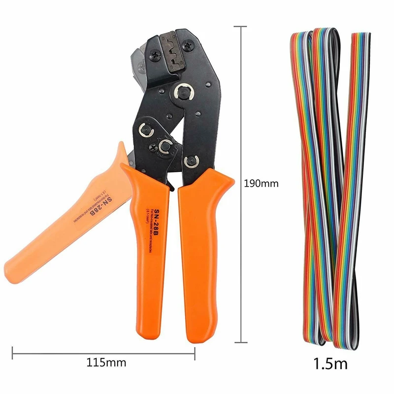 Sn-28B Crimpzange, Ratschenklemmen-Crimp-Drahtstift-Crimpzange 2,54 mm 3,96 mm 28-18 Awg 0,1–1,0 mm