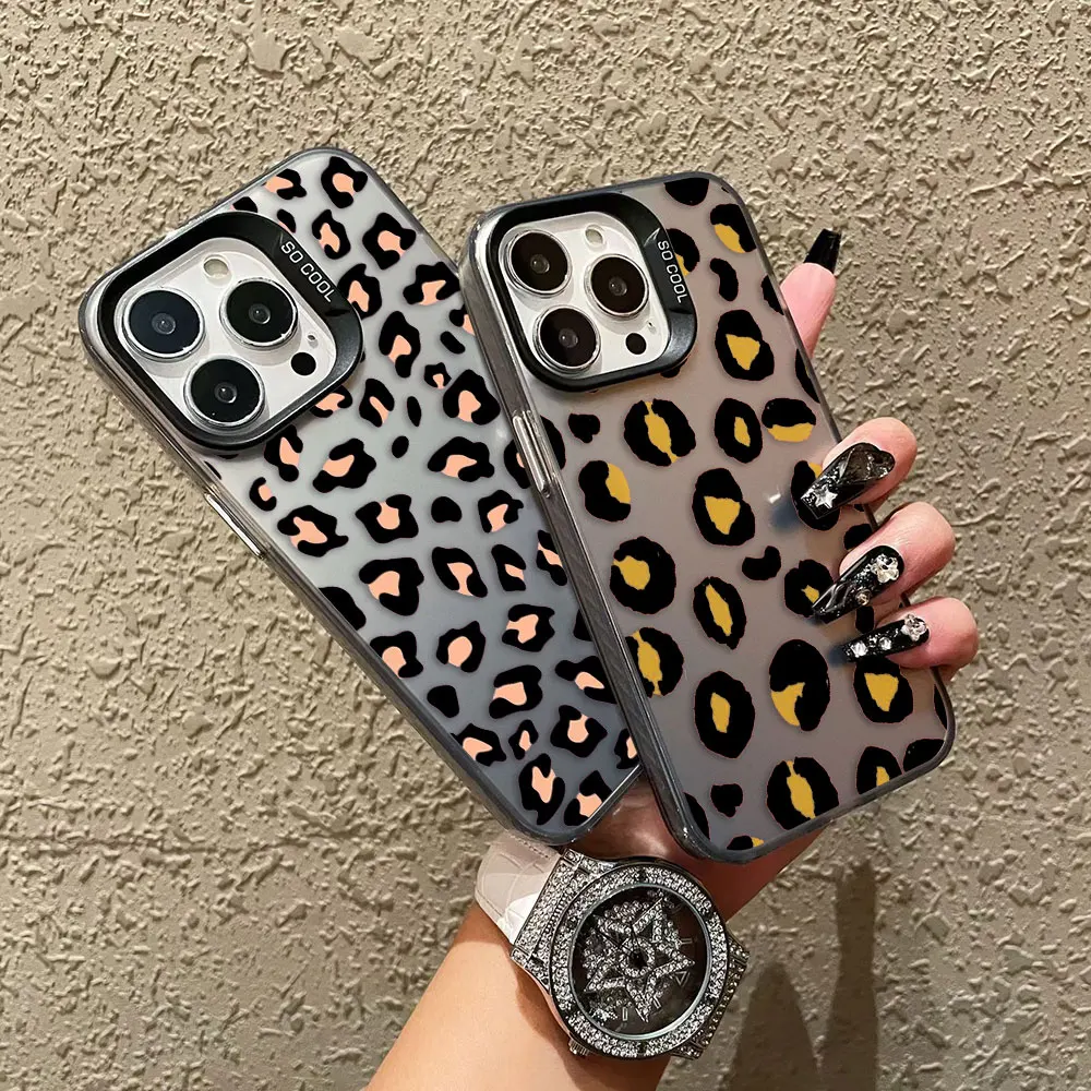 Cartoon Zebra Pattern Leopard Print Cover Phone Case For Apple iPhone 16 14 15 11 12 13 Pro Max PLUS Hard Shockproof Case Funda