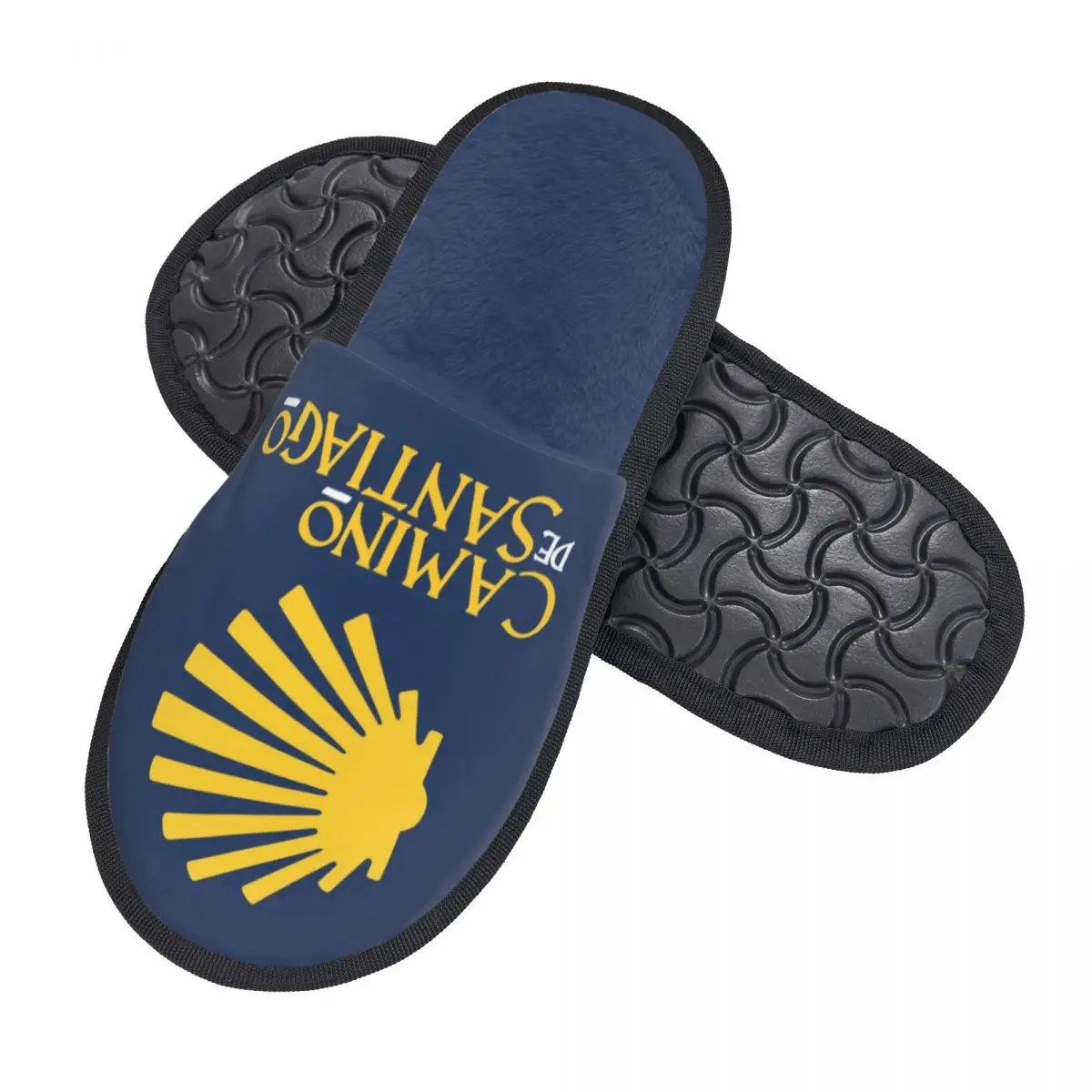 Custom Women Camino De Santiago Compostela Shell Saint House Slippers Soft Warm Memory Foam Fluffy Slipper Indoor Outdoor Shoes