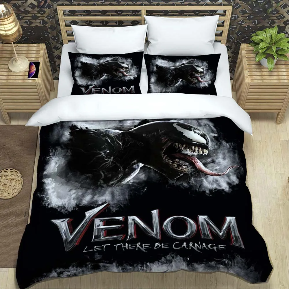 Imagem -02 - Marvel Venom Bedding Grupo Impressão 3d Decoração de Casa Fronha Colcha Presente para Família e Amigos