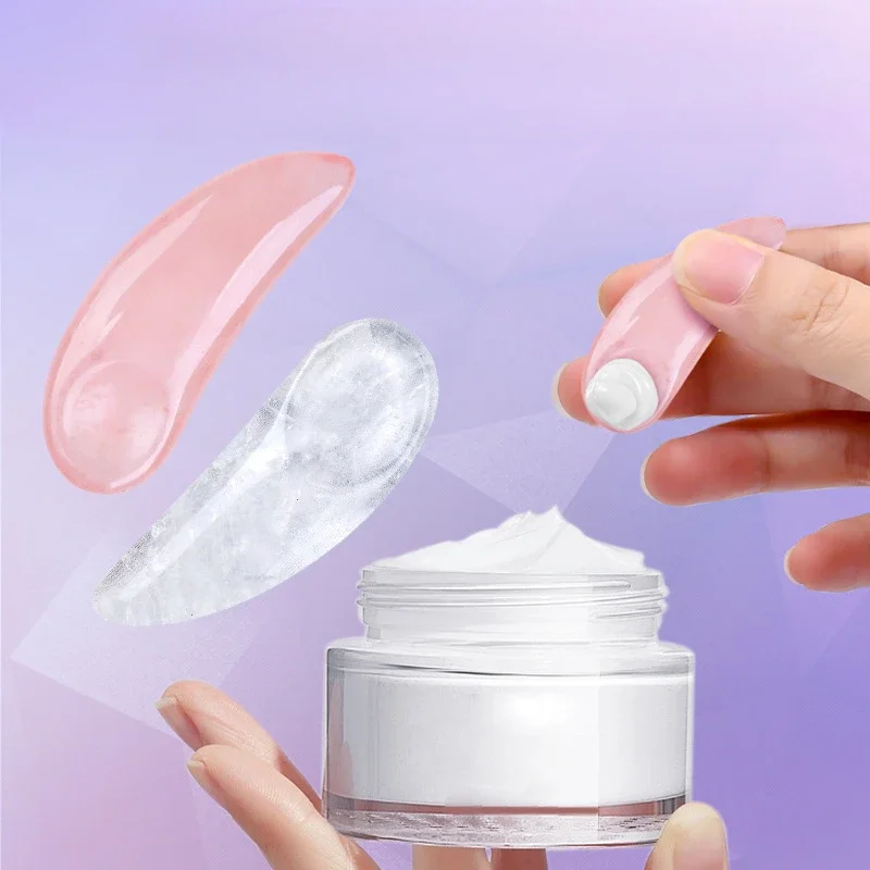 

Crystal Crescent Eye Cream Scoop Massage Beauty Scratch Instrument Natural Jade Translucent Reduces Lines Lightens Dark Circles