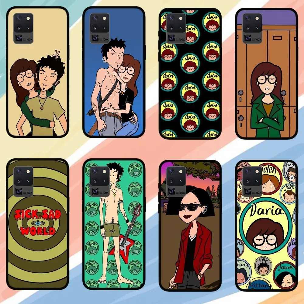 Cartoon D-Daria  Phone Case For Samsung Galaxy S24 S23 S22 S21 S20 FE Note9 10 Plus Ultra Lite 5G Black Phone Case