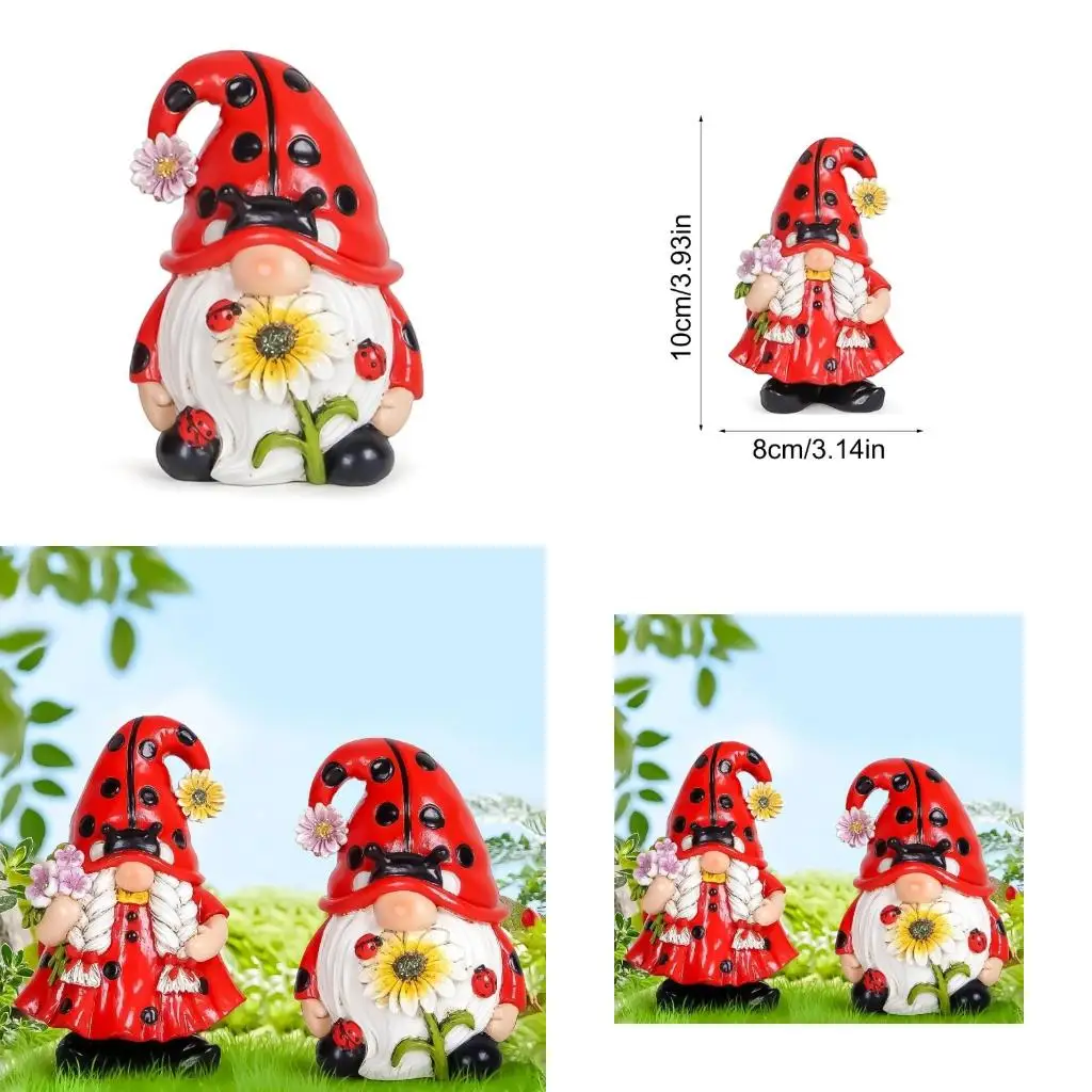  Ladybugs Gnome Halloweens Decorations 2024 Spring Swedish Tomtes Scandinavians Figurine Decorations Kitchen Tiered Tray Decors