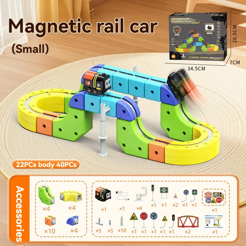 

Children'S Magnetic Building Blocks Track Electric Mini Train Set For Boys And Girls Children Birthday New Year Gift