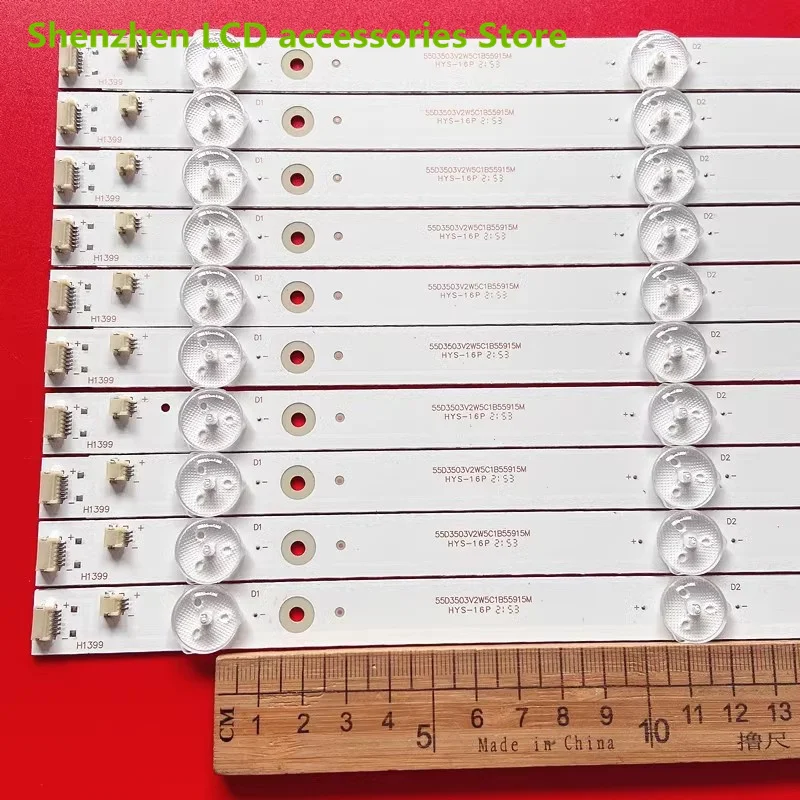 10 ชิ้น/ล็อตสำหรับHisense 55 นิ้วบาร์LCD TV Backlightบาร์Hisense _ 55_HD550DU-E31_10X5 56 ซม.5LED 100% ใหม่