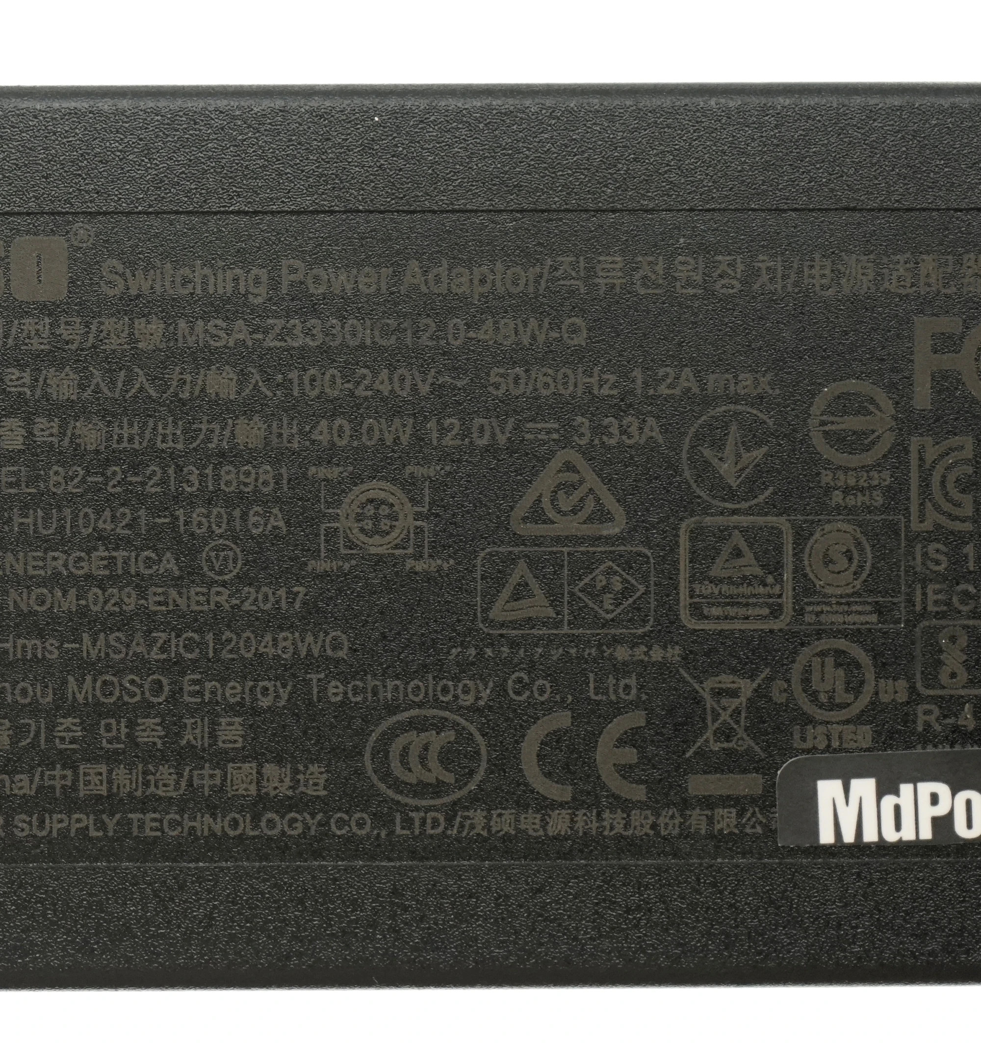 الأصلي 40 واط MOSO 12 فولت 3.33A 4pin MSA-Z3330IC12.0-48W-Q محول التيار المتردد شاحن ل Hikvision القرص الصلب مسجل فيديو إمدادات الطاقة #4