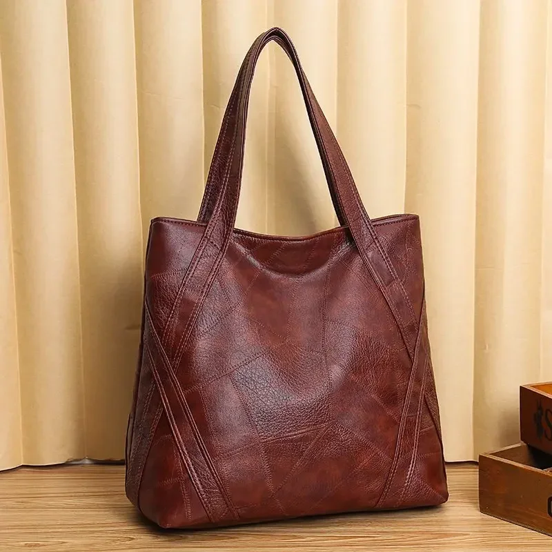 

Texture Shoulder Bag Tote Bag for Women 2025 New Style Simple Large Capacity Commuter Bag Versatile Soft Leather Handheld Luxury