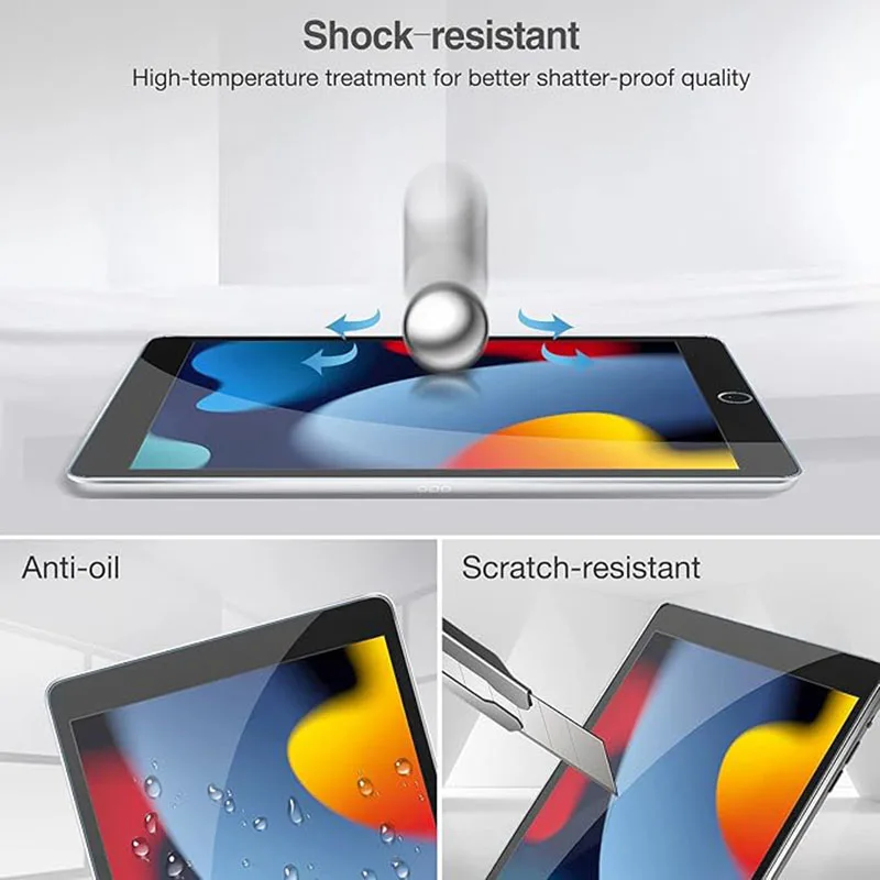 2 Stück gehärtetes Glas Displayschutzfolie für iPad 10.2 9.7 10. 5 10.9 Pro 11 Neues iPad 10 9 8 7 6 5 Air 4 3 2 2020 2021 2022 – Detail 5