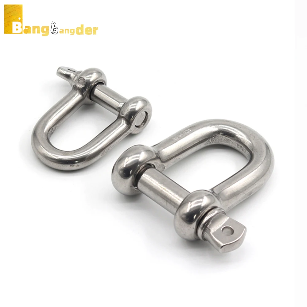 M4-M32 Stainless Steel 304 Antirust Dee Shackles D Shackle Screw Pin D Type Carabiner Connector Buckle Tow Lifting Hoisting