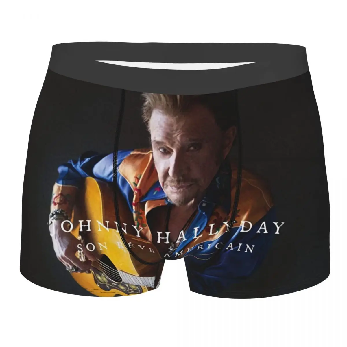 

Cool Johnny Hallyday Son Reve Americain Boxers Shorts Panties Male Underpants Comfortable French Rock Singer Briefs Underwear