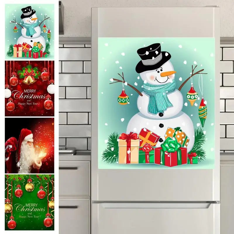 Christmas Dishwasher Magnets Happy Christmas Magnet Cover Panel Kitchen Decor Fridge Appliance Magnet Decal Door Magnet Cover