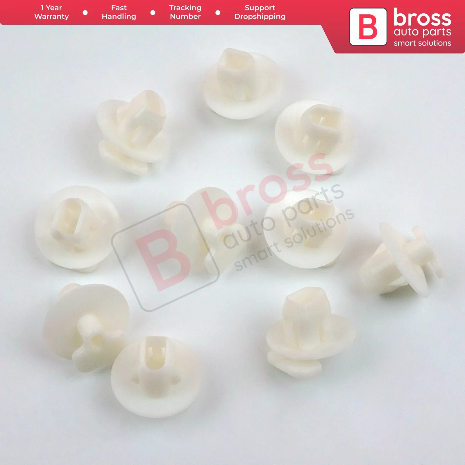 BCF2140 10 Pieces Trim Panel Clip for Toyota  Top Head Size: 19mm Stem Length: 10.8mm Fits into:10.5x9mm Replacement Toyota