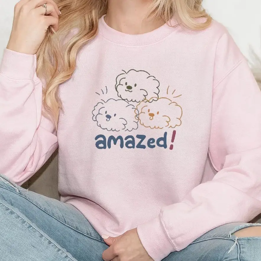 

Graphic Hoodies Y2K Amazed Cute Puppies Unisex Sweatshirt with Multiple Colors Versatile Stylish Pullover Casual Daily Wear