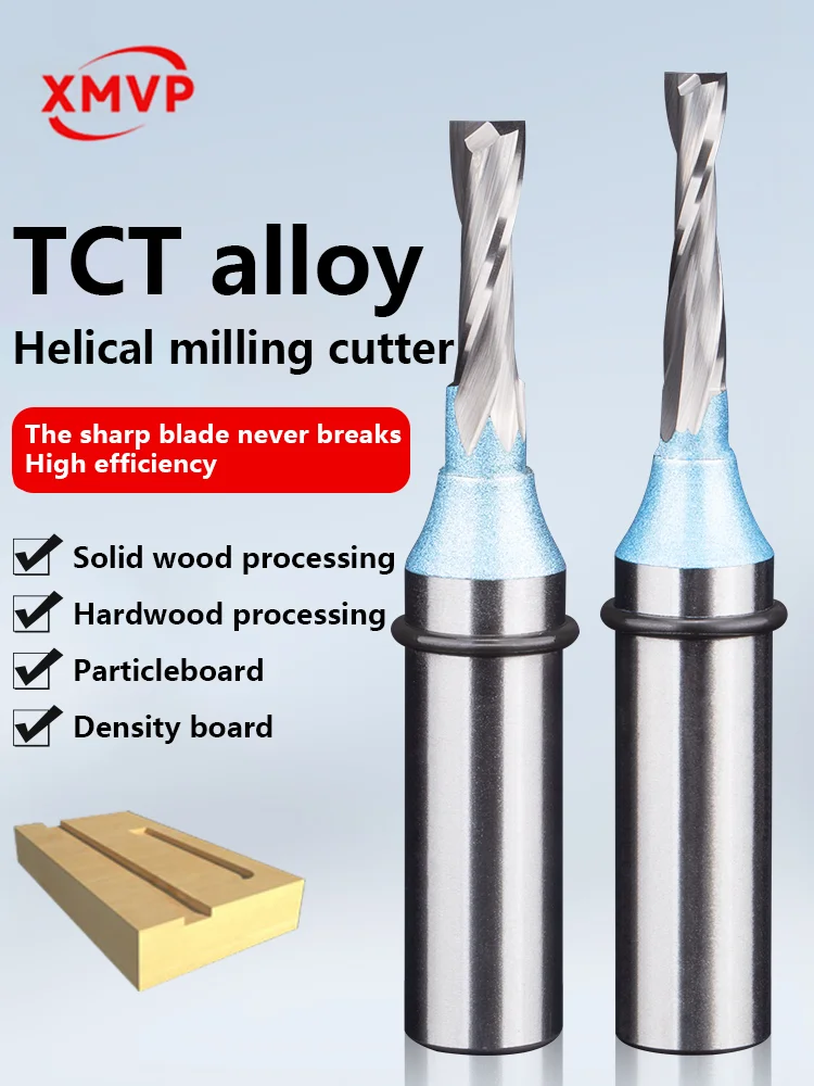 Fresa per la lavorazione del legno con coltello dritto a doppio bordo TCT elicoidale metrico, utensile per scanalatura, testa della macchina per rifilatura, macchina per incisione