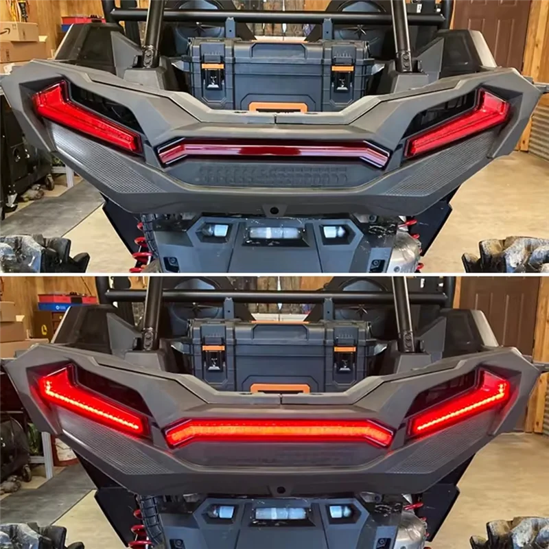 Centro de led luzes traseiras luz de freio traseira acento lâmpada lanterna traseira para polaris rzr turbo sportsman xp1000 2017-2022-a99d