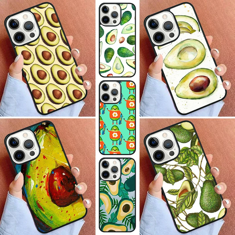 avocado Pattern Phone Case For iPhone 17 Air 15 16e 14 Pro 11 13 12 Max Plus Cover Capa