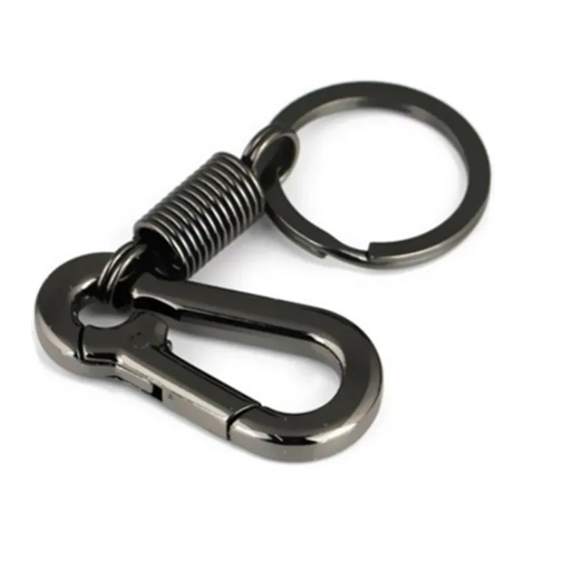 Spring Keychain Climbing Hook Car Keychain Simple Strong Carabiner Shape Keychain Accessories Metal Vintage Keychain