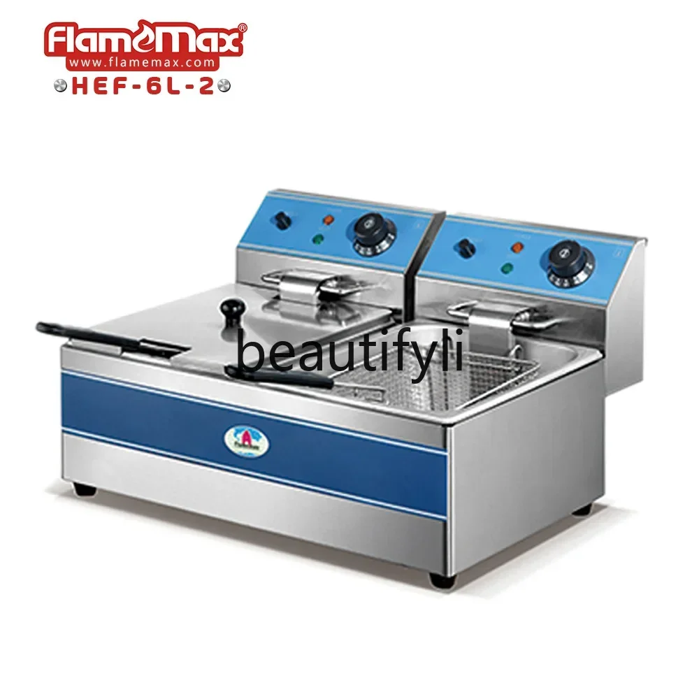 A61 Commercial Desktop Deep Fryer Single Sieve Electric Fryer Constant Temperature Single Double Oil Pot Catering
