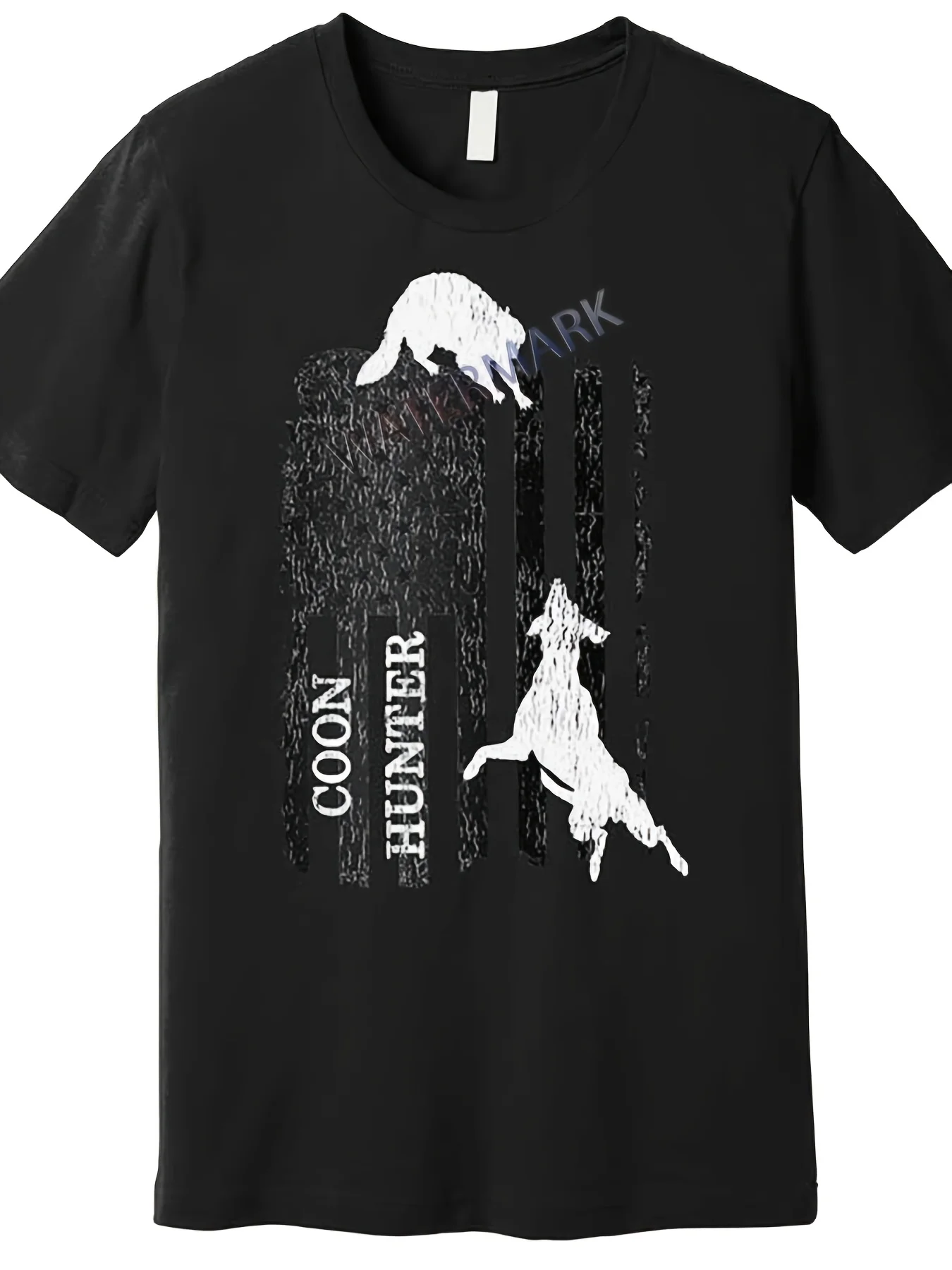 Vintage coon caça cão & bandeira americana camiseta gráfica 100% algodão o-pescoço manga curta verão casual masculino camiseta streetwear