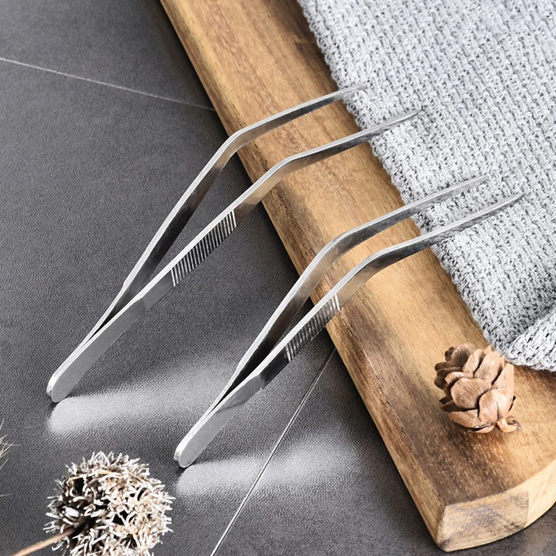 

14/16cm Stainless Steel Portable Picnic Barbecue Cooking Tool Kitchen Utensil Barbecue Tongs Kitchen Bar Counter Chef's Tongs