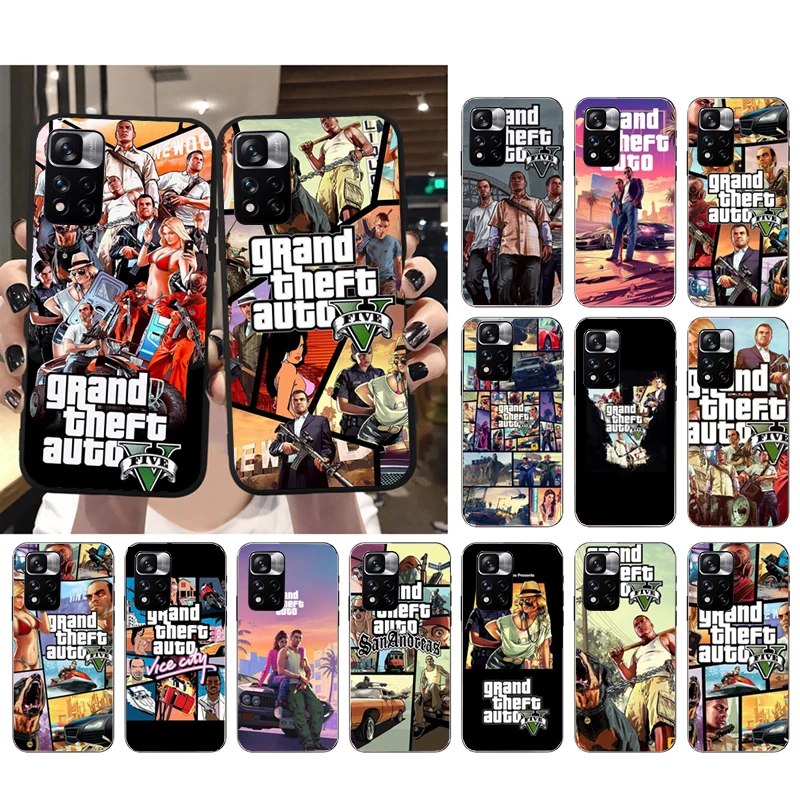 Rockstar gta 5 Grand Theft Auto Phone Case For Xiaomi Redmi note 13 12 Pro 11S 11 10 Pro 10S 12S Redmi 10 13C 9C