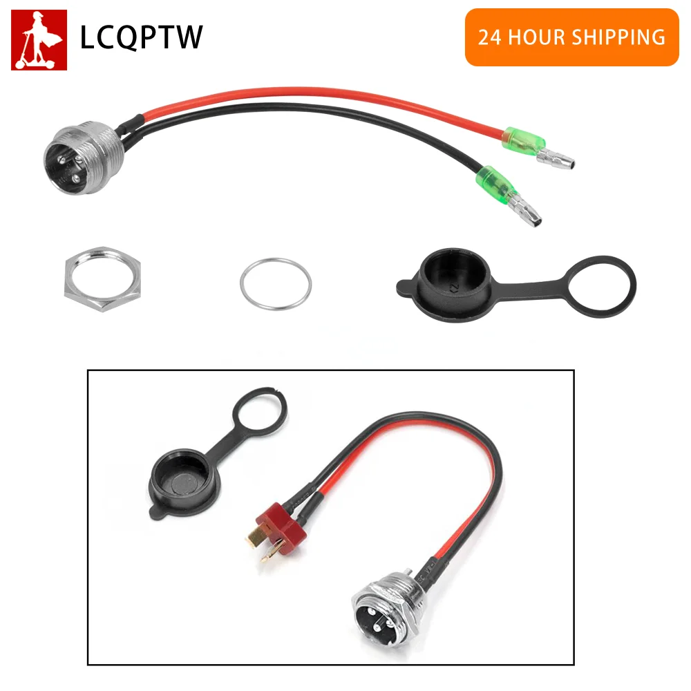 T-head Charging Port Plug For Electric Scooter KUGOO M4 PRO Power Charger Charging Male Socket Connector Female Plug 3 Pin
