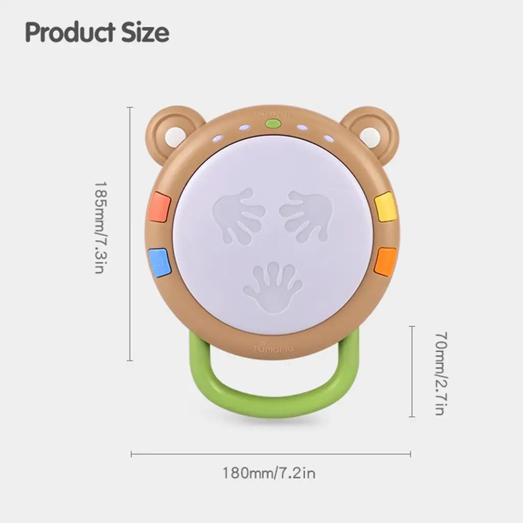 المحمولة الرضع طبلة يدوية قرع فوز أداة اللعب إيقاع الصوت