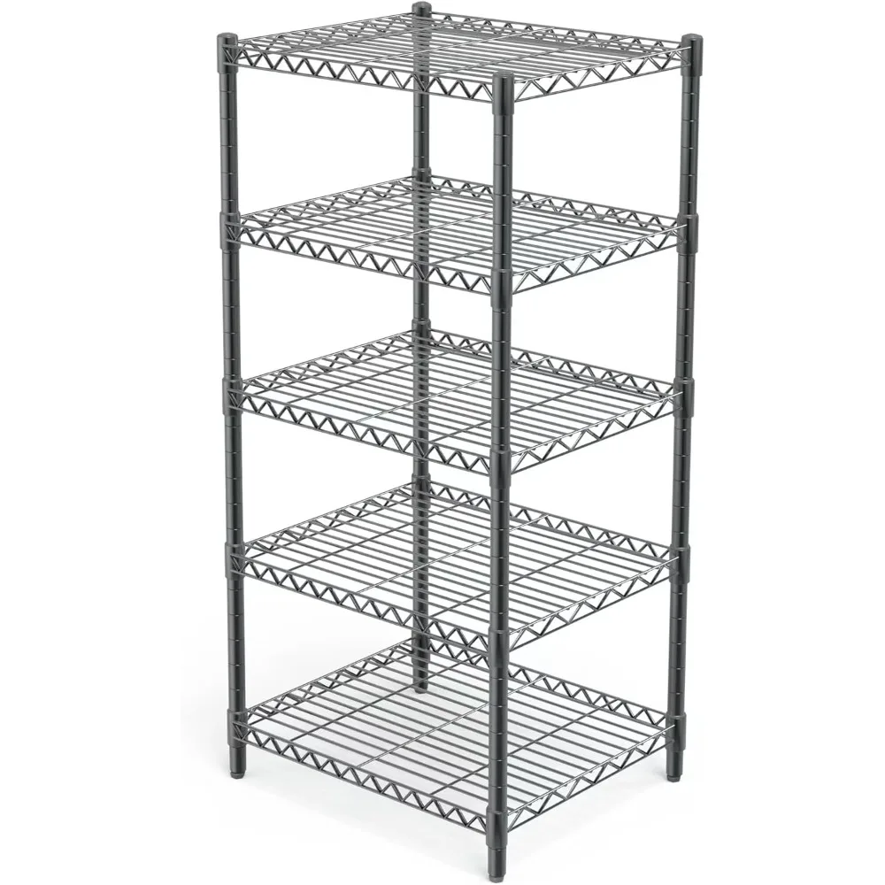 AHEONLAR 5 Tier Grey Storage Racks and Shelving - Heavy Steel Material Pantry Shelves - Steel Organizer Wire Rack, Suitable for