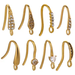 6pcs Stainless Steel Hypoallergenic Earrings Hooks For Jewelry Making diy Zircon Earwire Connector Earring Making Supplies