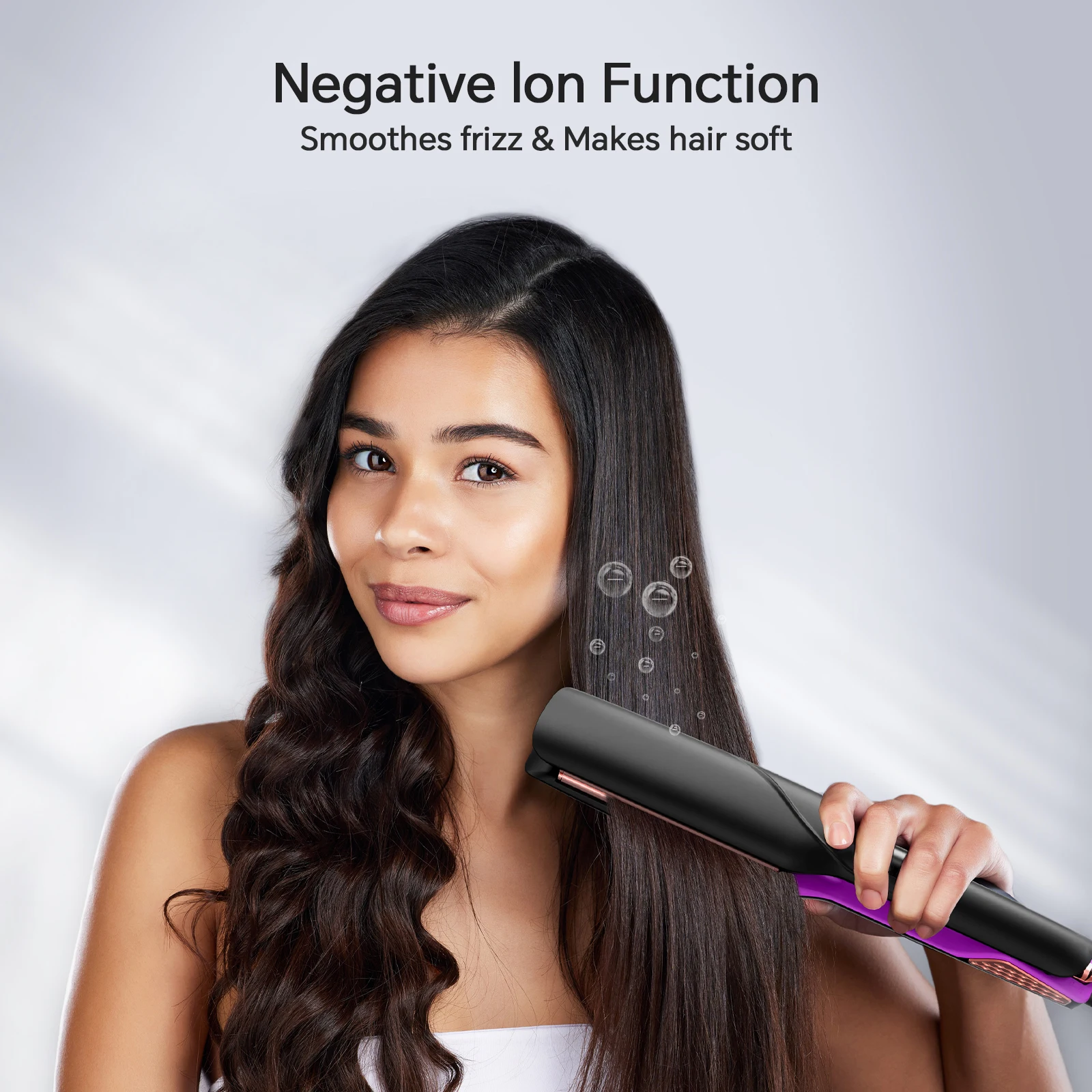 LANDOT 45mm Wide Plate Hair Straighteners for Thick Curly Frizzy Hair, Ceramic Ionic Flat Iron with Argan Oil, Dual Voltage