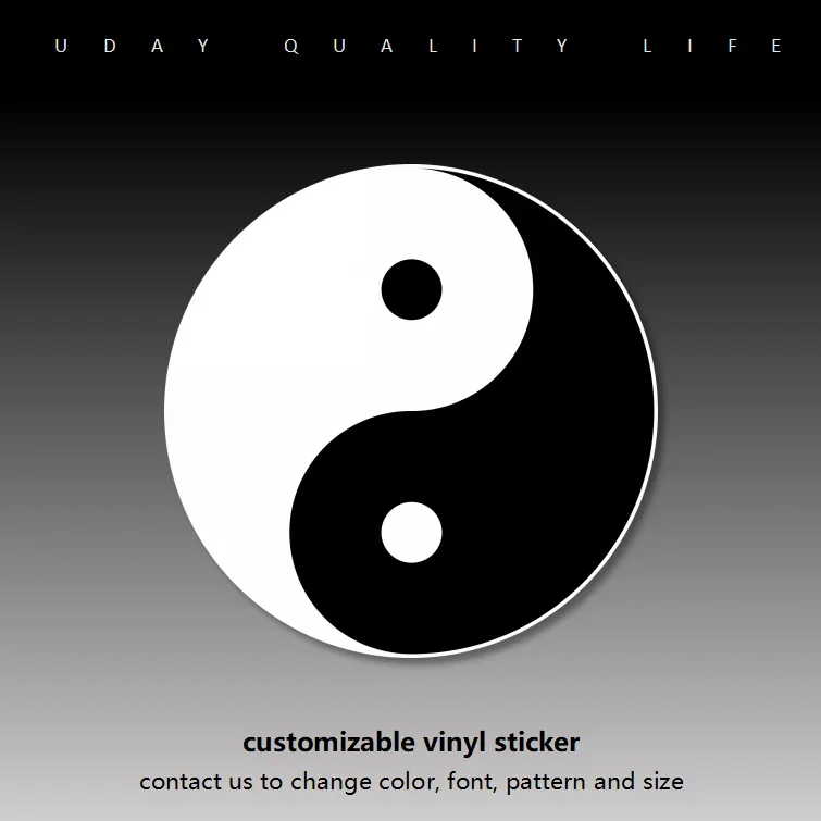 

yang yin and yang taoism car sticker chinese philosophy decal for motor guitar bass wall windshield bumper weatherproof