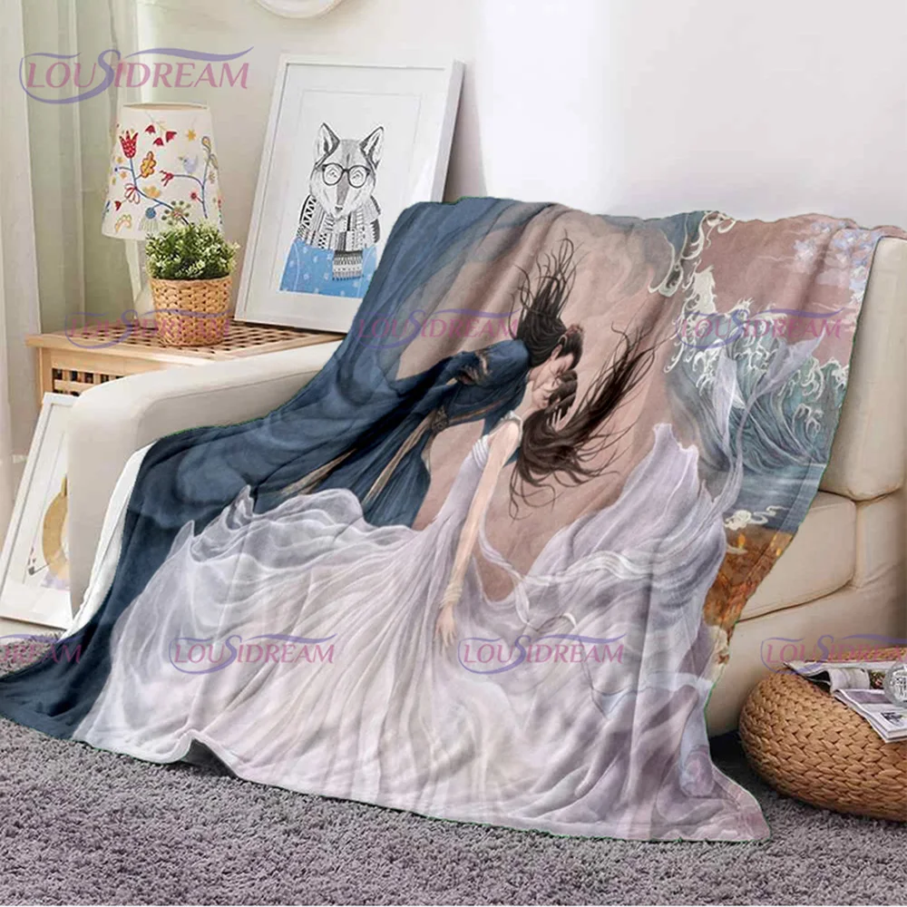 Liefde Tussen Fairy En Duivel Hd Print Deken Dong Fang Qing Cang Wang Hij Di Flanel Deken Beddengoed Sofa Sprei fans Gift