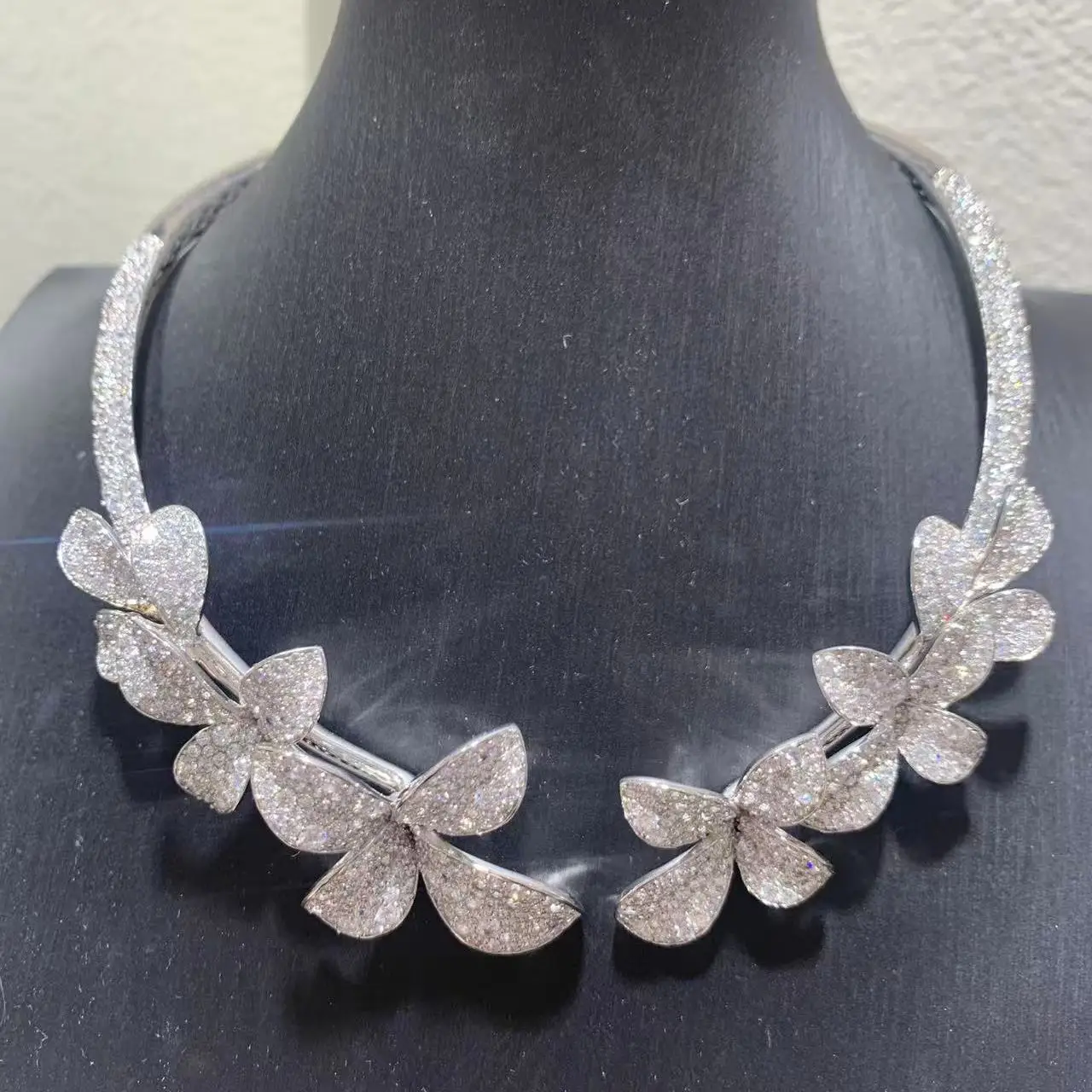 925 sterling silver with cubic zircon flower necklace wedding party luxury jewelry fine women jewerly