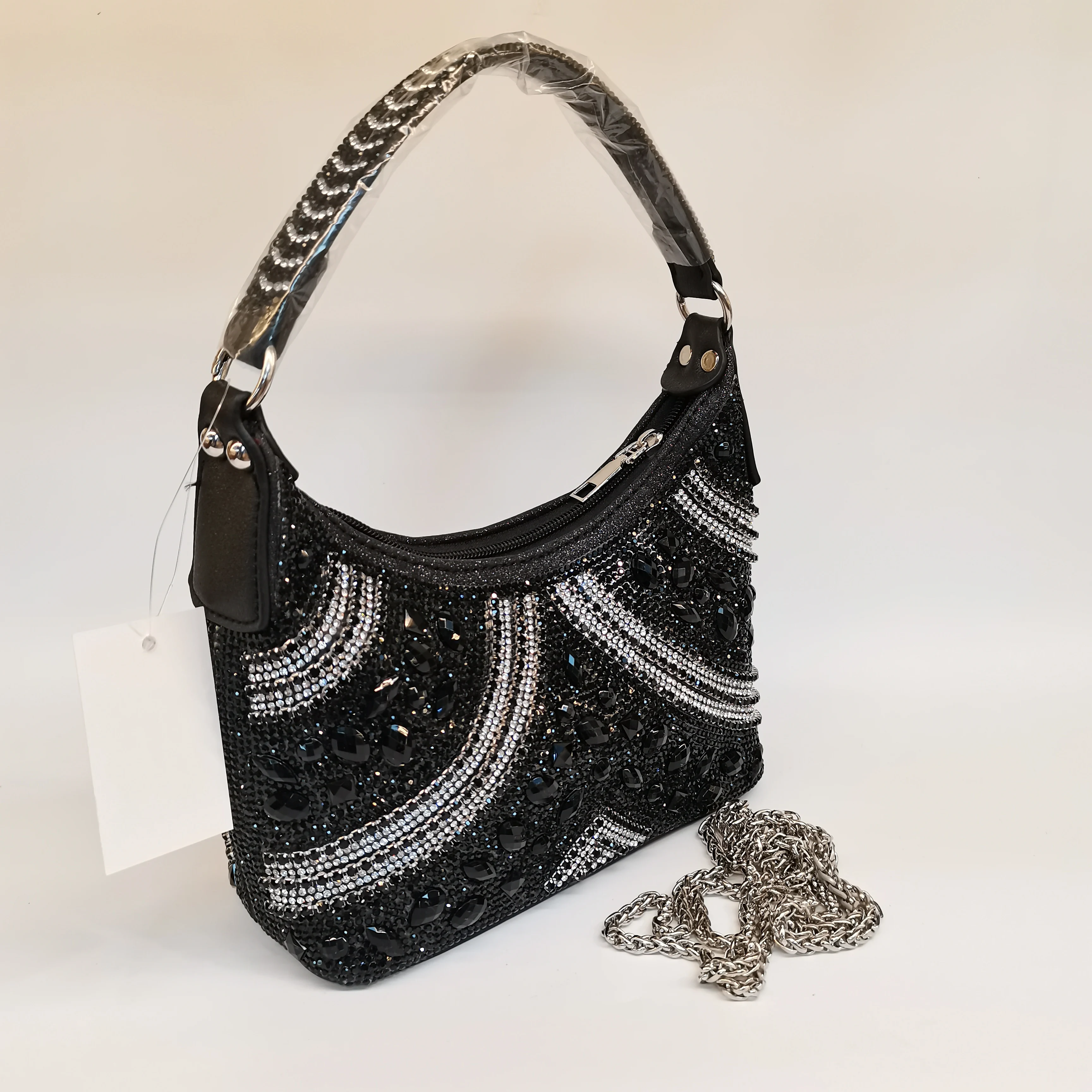 2024 New Women Shiny Rhinestone Dinner Bag for Party Wedding Full-Diamond Ladies Handbag Evening Bags Crossbody Bag  F1209-1