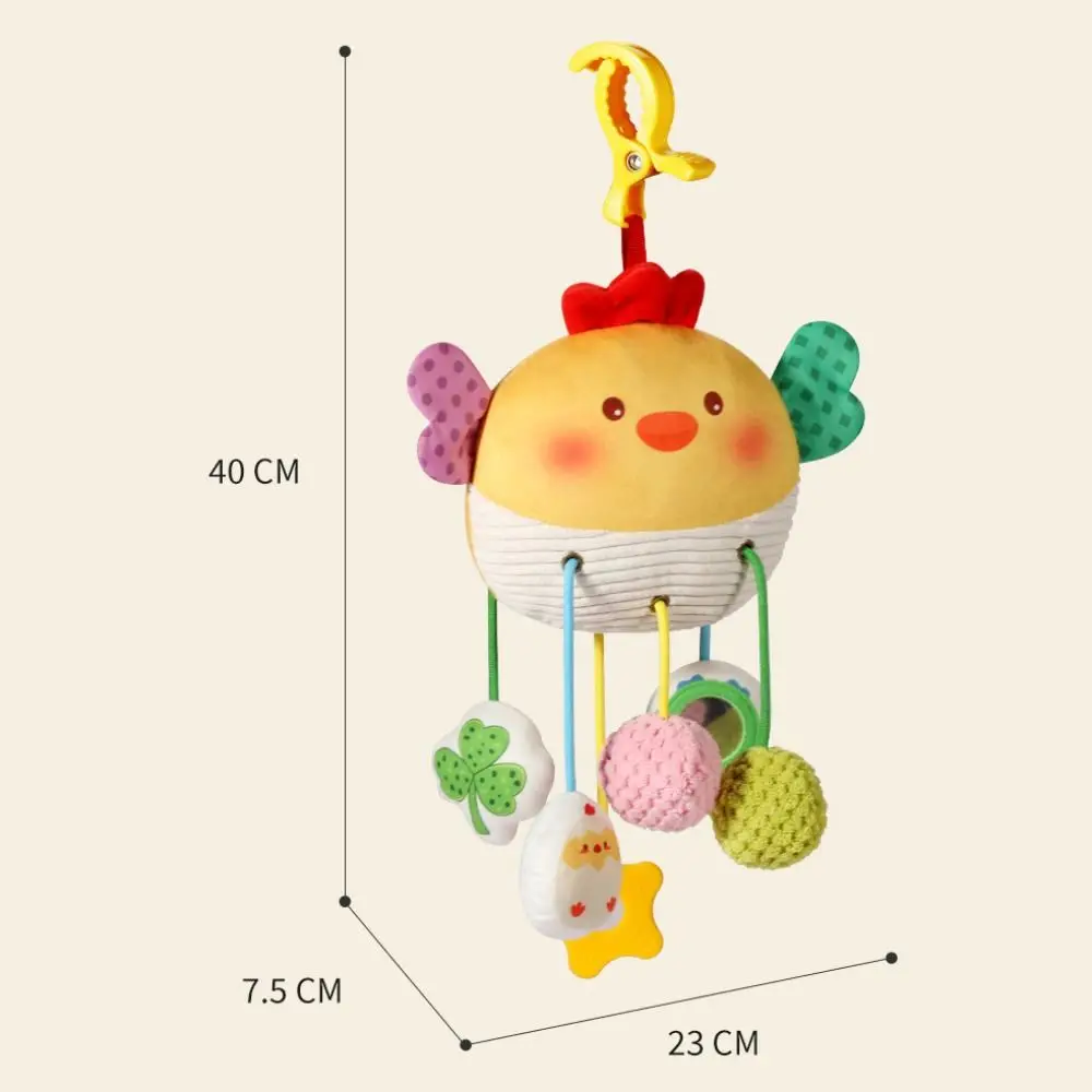 Funny Cartoon Baby Crib Bell With Rattle Bell Multi-functional Sensory Placation Toy Soft Gift Early Education Toy Baby