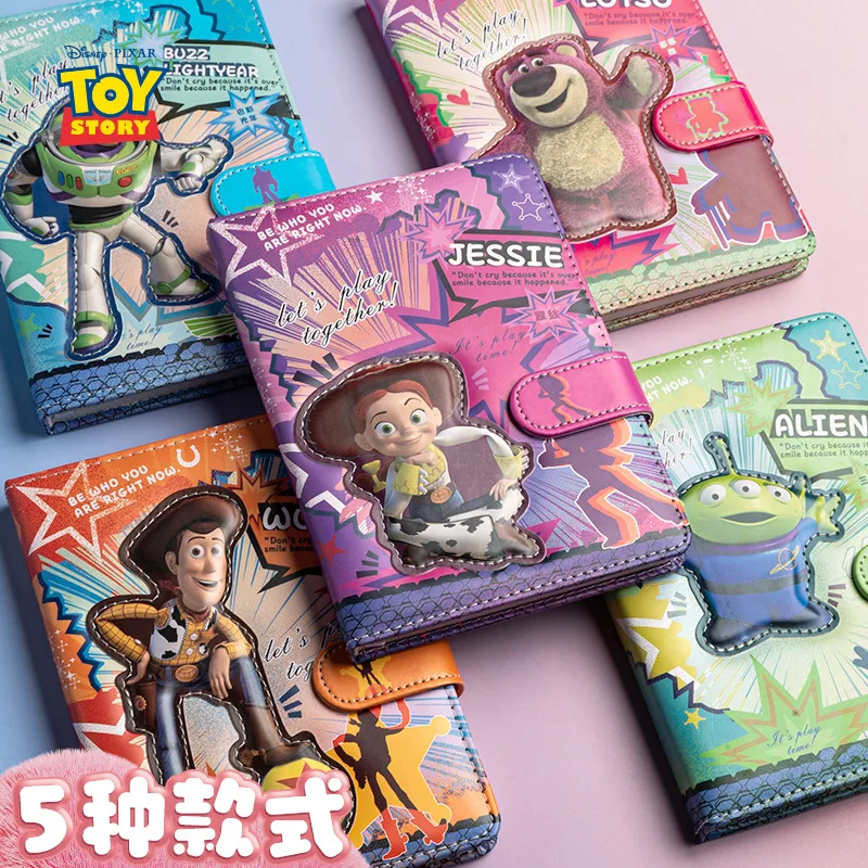 Disney Toy Story Magnetic Buckle Notebook Woody Strawberry Bear Buzz Lightyear Cartoon Student Cute Thick Color Pages Diary Book