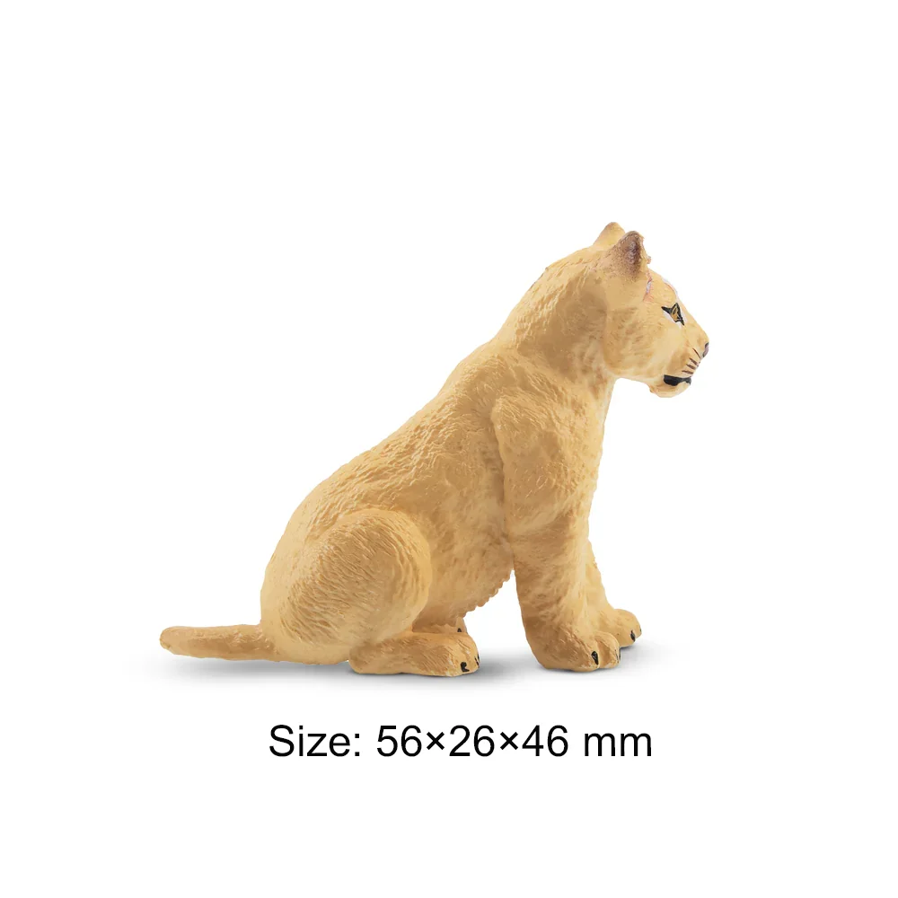 Toymany Simulation assis Lion Cub faune modèle Animal jouet Mini Figurines poupées Action Figurines jouets enfants cadeau