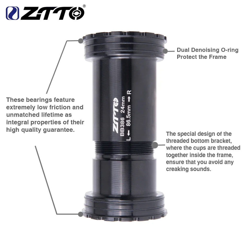 ZTTO MTB Bike BB386 EVO 24 Bottom Bracket Ceramic Bearing PressFit