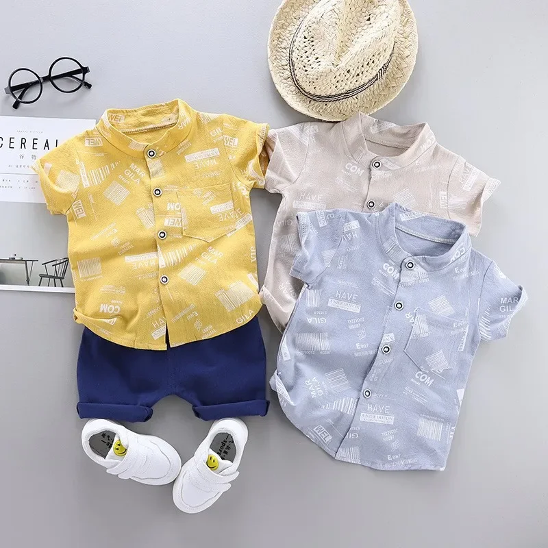 

New Summer Baby Clothes Suit Children Boys Casual Shirt Shorts 2Pcs/Sets Infant Outfits Toddler Sports Costume Kids Tracksuits