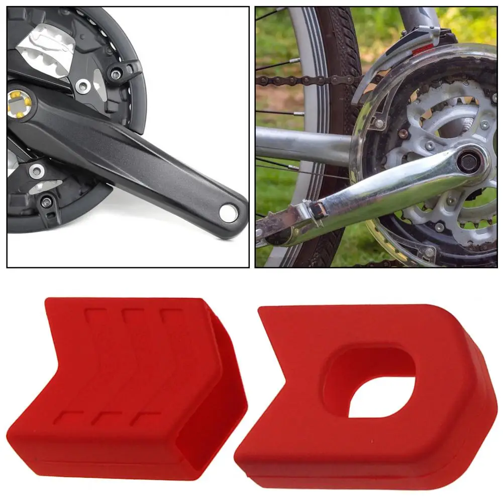 Bicycle Crank Protector Carbon Crankset Silicone Crank Protector Protective Sleeve Bicycle Boots 2pcs Bike Accessories