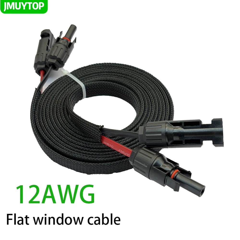 JMUYTOP Flame Retardant MC-4 Window Flat Cable 12AWG balcony Througth extension
